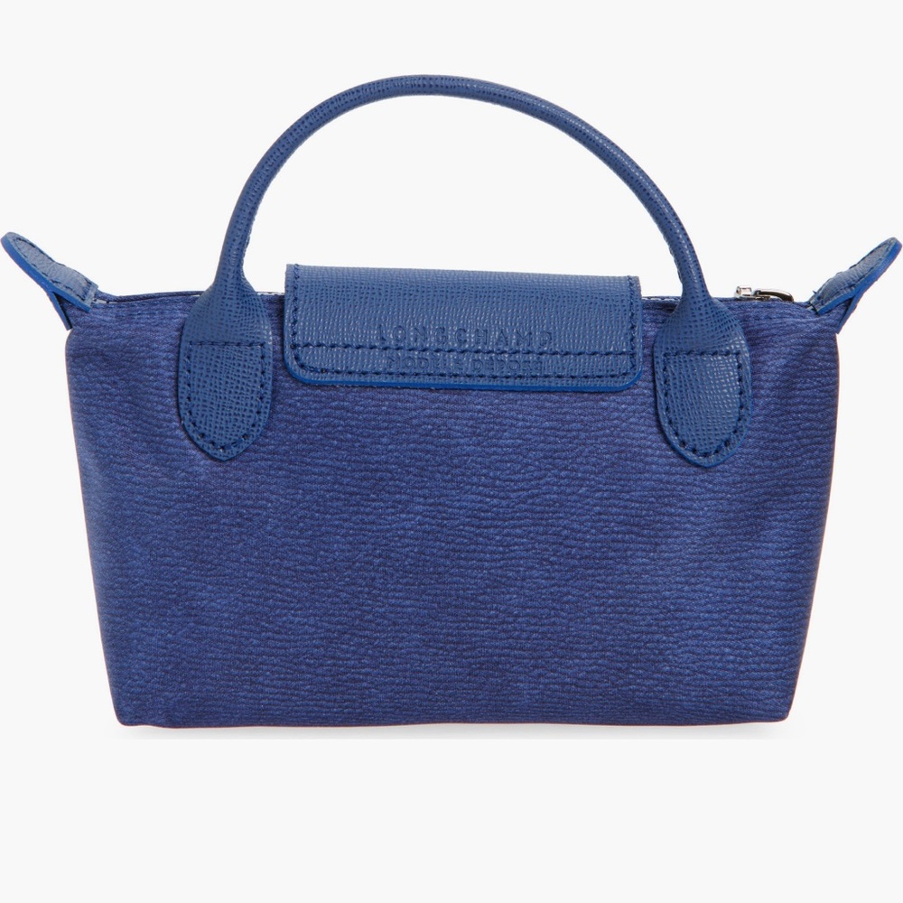Longchamp Blue Small Top-Handle Cosmetic Pouch - Picture 2 of 9